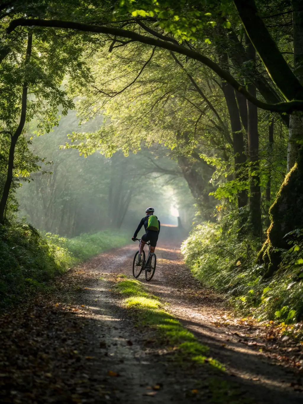 An image of a mountain bike rider on a dirt track, showcasing the mountain biking program offered by KTC.