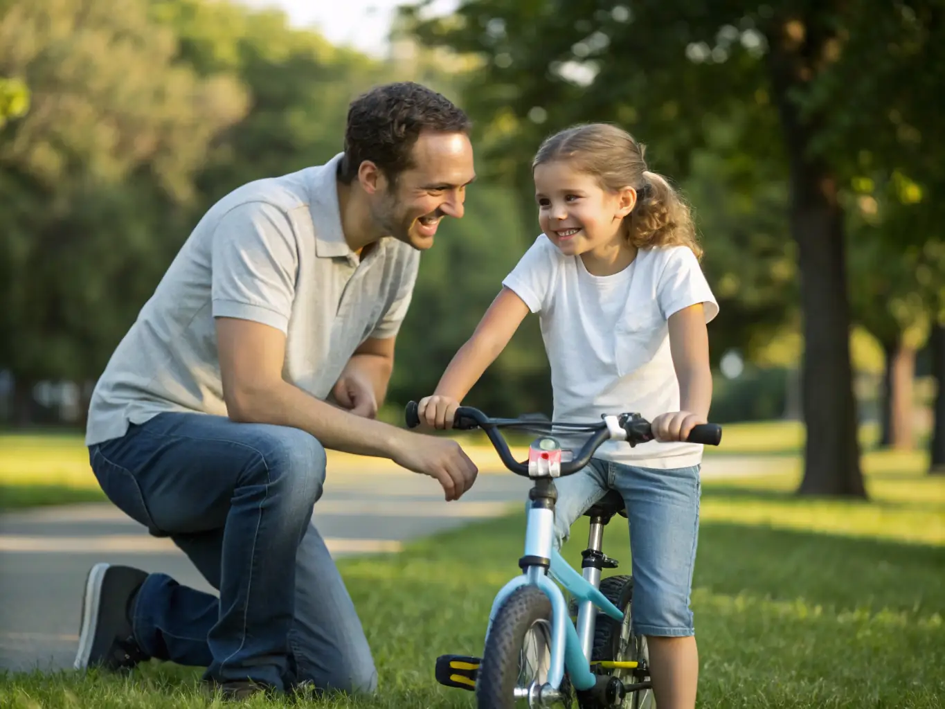 A KTC coach guiding a young BMX rider, demonstrating the skill development aspect of KTC's programs. The image should highlight the supportive and educational environment.